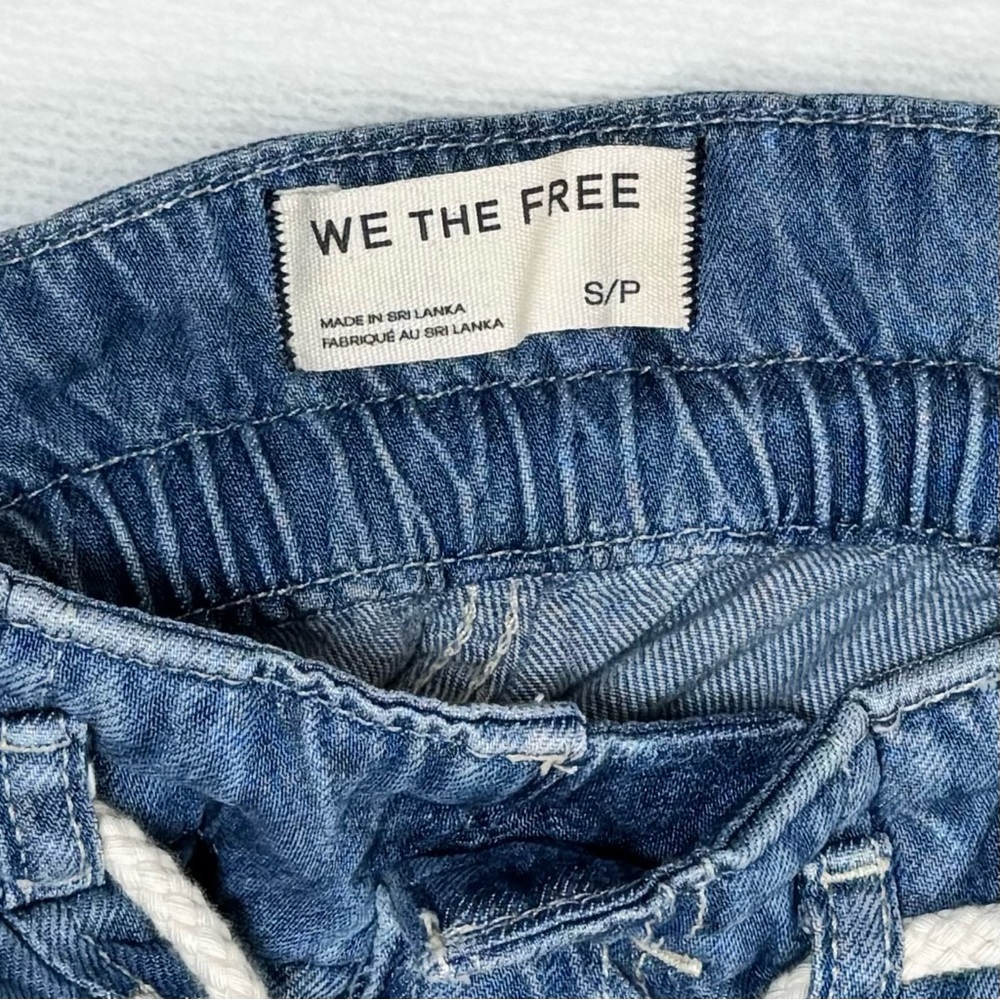 Free People We The Free Dakota Cinched Pull-On Wide-Leg Jeans Light Blue Size S - Picture 11 of 16
